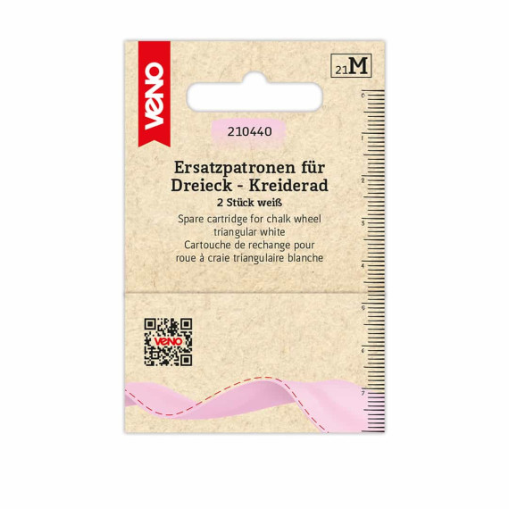 2 Ersatzpatronen für Dreieck-Kreiderad - Markierung - veno - Weiß