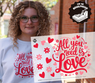 Onkel Bo's Bügelbilder - DIN A4 - All you need is love - Schriftzug - BIG