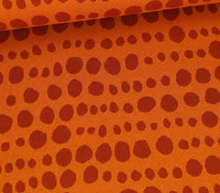 Bio-Jacquard - 2 Farb Spezial Jacquard Jersey - Forever - Queens United - Orange/Rostorange - Hamburger Liebe