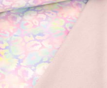 Softshell - Fleece - Regenbogen Leo - Regenbogenfarben/Blassrosa