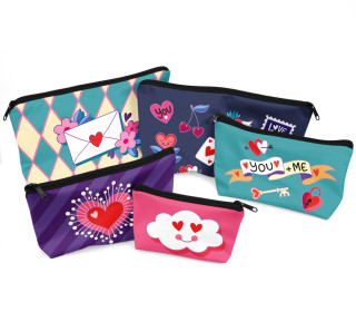 DIY-Nähset - Softshell - Fleece - 5 Wetbags - Be my Valentine - Hamburger Liebe - abby and amy