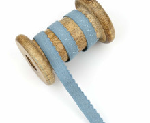 1m elastisches Schrägband  - Bogenkante - 12mm - Graublau
