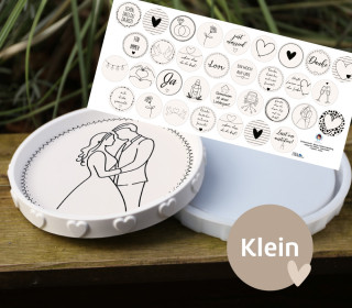 Outdoorstoff - Black & White Wedding - Inlays für Silikon - Dekoteller - Tablett - Klein - Frida Kreativ - abby and amy