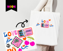 Onkel Bo's Bügelbilder - 1 NEON Überraschungsbogen - SUMMER - vielfältig nutzbar - Wunschgeschenk
