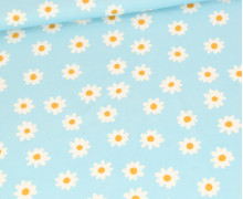 Modal Jersey - Süße Gänseblümchen - Hellblau - abby and me