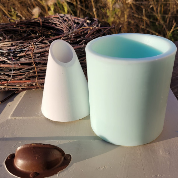 Silikon - Gießform - Vase - Konisch - Abgeschrägte Öffnung - glatt - vielfältig nutzbar