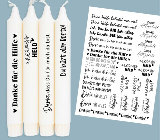 DIN A4 - Kerzen-Tattoofolie - Alltagsheld - für Kerzen / Keramik