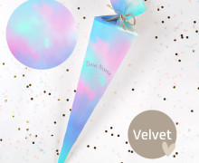 DIY-Nähset Schultüte - Tie-Dye Love - Schulkind Candy - Velvet - zum selber Nähen
