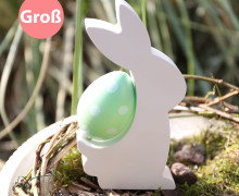 Silikon - Gießform - Hase mit Einbuchtung für Osterei - Osterhase - Groß - vielfältig nutzbar