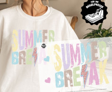 Onkel Bo's Bügelbilder - DIN A4 - Summer Break - Schriftzug - Blitz - BIG