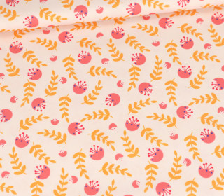 Outdoorstoff - Tulip Fields - Blätter - Creme - jojulein design - abby and amy
