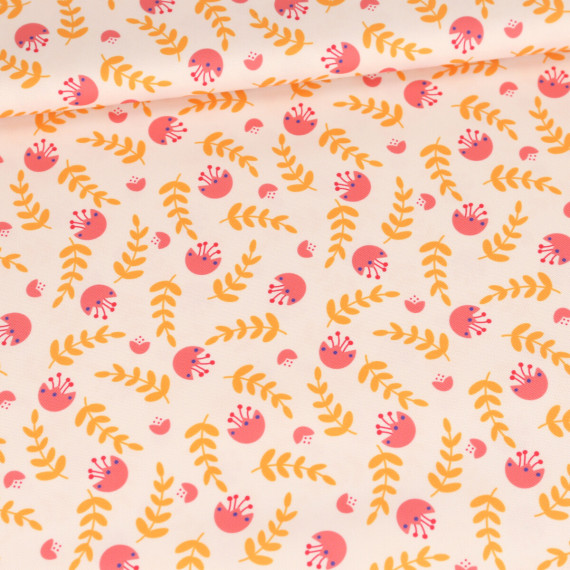 Outdoorstoff - Tulip Fields - Blätter - Creme - jojulein design - abby and amy