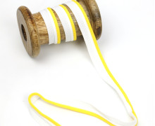 1 Meter Paspelband Duo - Doppelpaspelband - Weiß/Gelb