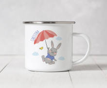 Emaille Becher - Happy Bunny - Rosa - Ostern