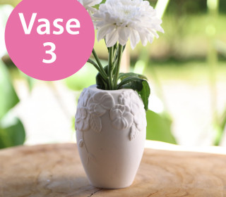 Silikon - Gießform - Vase mit Blumendekoration - Vase 3 - vielfältig nutzbar