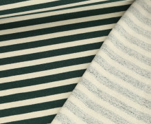 Seemannssweat - Leicht Angeraut - Yarn Dyed Stripes - Meliert - Warmweiß/Opalgrün