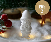 Silikon - Gießform - Mini Weihnachtselfe - mit Zöpfen - Elfe 2 - vielfältig nutzbar