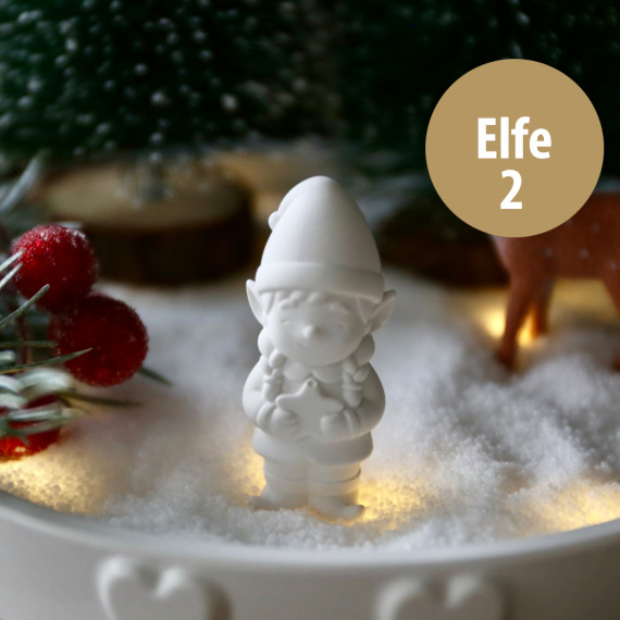 Silikon - Gießform - Mini Weihnachtselfe - mit Zöpfen - Elfe 2 - vielfältig nutzbar