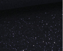 Leichter Teddy - Teddystoff - Pailletten - uni - Stahlblau