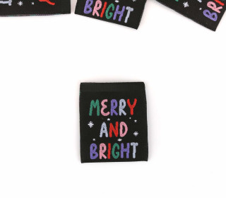 1 Label - MERRY AND BRIGHT - Schwarz