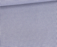 Baumwolle Webware - Check - Kariert - Weiß/Jeansblau