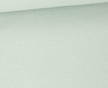 Glattes Bündchen - Kleine Streiflinge - 1mm Streifen - Schlauchware - Warmweiß/Pastelltürkis