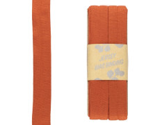 3 Meter Schrägband - Viskose Jersey - Rostorange - Dehnbar - 2,0cm x 3m - Zugeschnitten