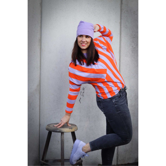 Sommersweat - Just Stripes! - Uni - Flieder