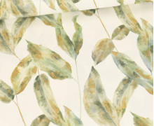 Canvas - Feste Baumwolle - Watercolor Leaves - Weiß