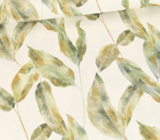 Canvas - Feste Baumwolle - Watercolor Leaves - Weiß