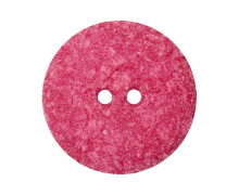 1 Baumwoll/Polyesterknopf - Rund - 18mm - 2-Loch - Recycelt - Fuchsia