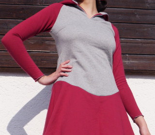 PDF Schnittmuster Jersey Hoodie-Kleid Barbara mit E-Book Nähanleitung