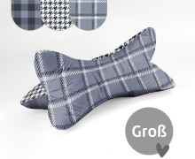 DIY-Nähset - Leseknochen - Groß - Checker - Blaugrau - Velvet - abby and amy