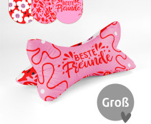 DIY-Nähset - Leseknochen - Groß - Beste Freunde - Rosa/Rot - Velvet - abby and amy