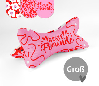 DIY-Nähset - Leseknochen - Groß - Beste Freunde - Rosa/Rot - Velvet - abby and amy