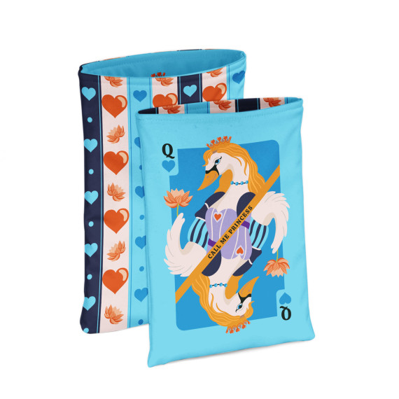 DIY-NÄHSET - Buchtasche - Märchen Spielkarten - Schwanenprinzessin - Queen - Softshell - Kristina Hölzl - abby and amy