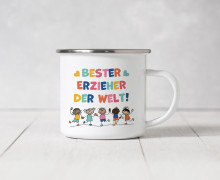 Emaille Becher - Bester Erzieher der Welt - Kids of the World