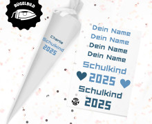 Onkel Bo's Bügelbilder - DIN A5 - Schulkind - Dein Name - ForcedSquare - Blau