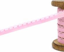 1m Gummi mit Zierabschluss - Zierborte - 10mm - Ziergummi - Babyrosa