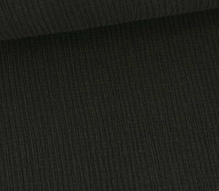 Baumwoll Crinkle - Uni - Leicht elastisch - Schwarz