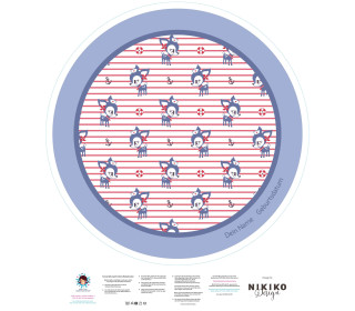 DIY-Nähset Babydecke - Rund - HafenKitz Stripes - Mini - blau - pers. Deckentop - NIKIKO - zum selber Nähen