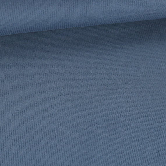Stretchcord - Feincord - Babycord - Uni - Taubenblau