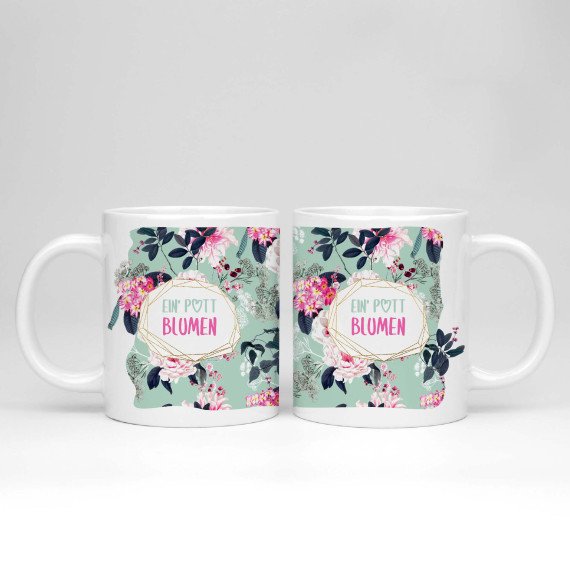 Keramik-Jumbobecher - Ein' Pott Blumen