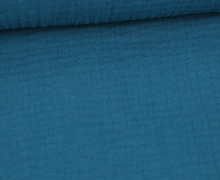 Bio Musselin Lotta - Muslin - Uni - Organic Cotton - Double Gauze - Petrol Dunkel