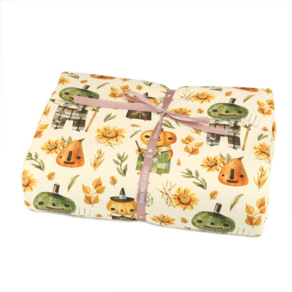 2,15m Zuschnitt - Sommersweat - Pumpkin Scarecrow - Ecru - Bio Qualität - abby and me