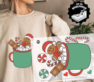 Onkel Bo's Bügelbilder - DIN A4 - Heiße Schokolade - Lebkuchen - BIG - Weihnachten