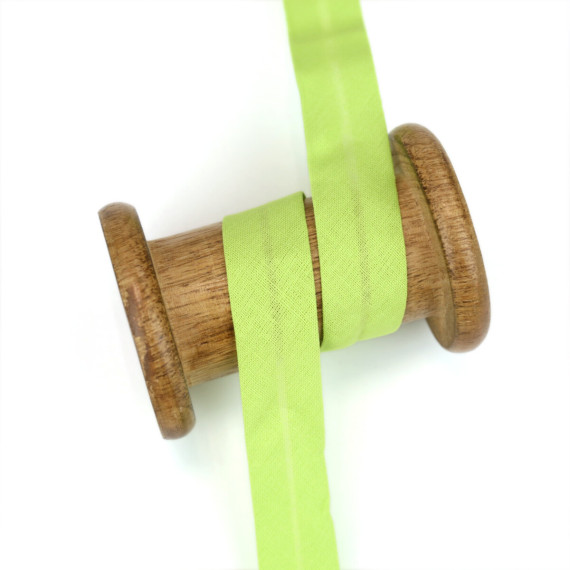 3 Meter Schrägband - Baumwolle - Gelbgrün - Uni - 2cm x 3m - Zugeschnitten