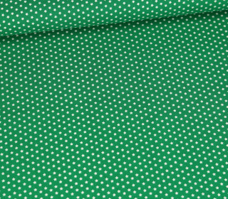 Baumwolle - Webware - Popelin - Bedruckt - Mini-Sternchen - Symmetrisch - Grün