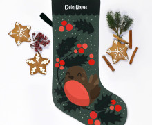 DIY-Nähset - Nikolaussocke - Softshell - Berry Bird - Käselotti