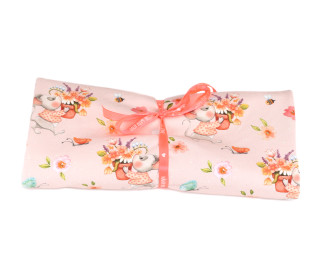 1m Zuschnitt - Jersey - Frühlingsmaus Nelly - Babyrosa - Bio-Qualität - abby and me